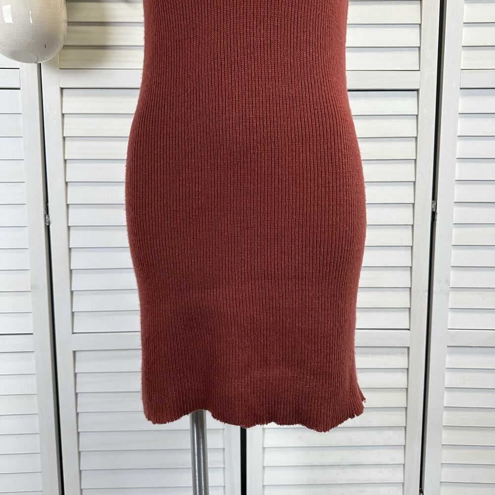 New Cupcakes and Cashmere Thora Lace Up Sweater Tank Dress Brick Red Size M - Picture 4 of 9